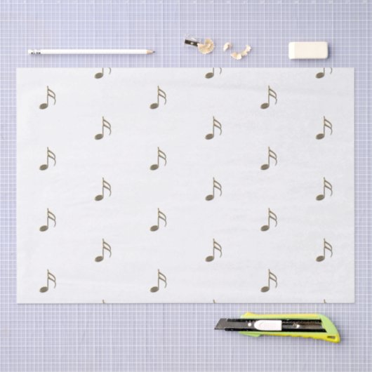 Gold Music Note Patroon Tissue Paper Tissuepapier (Craft)