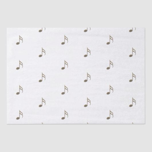 Gold Music Note Patroon Tissue Paper Tissuepapier (Voorkant)