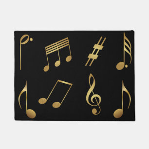 Gold Music Note Rug Deurmat