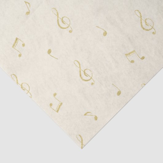 Gold Music Notes Birthday Tissuepapier (Detail)