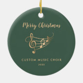 Gold Music Notes Choir Ensemble Elegant Christmas Keramisch Ornament (Achterkant)
