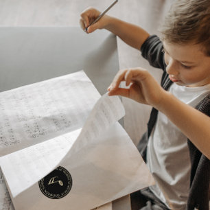 Gold Music-notitie voorzien van reliëf op zwart re Ronde Sticker