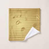 Gold Music Towels - Muzieknoten Golden Decor Bad Handdoek (Wasdoekje)