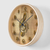 Gold Music Treble Clef Clock met Fifths Circle (Hoek)