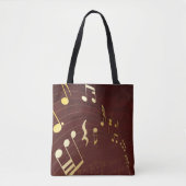 Gold Musical Notes Background Canvas tas (Voorkant)