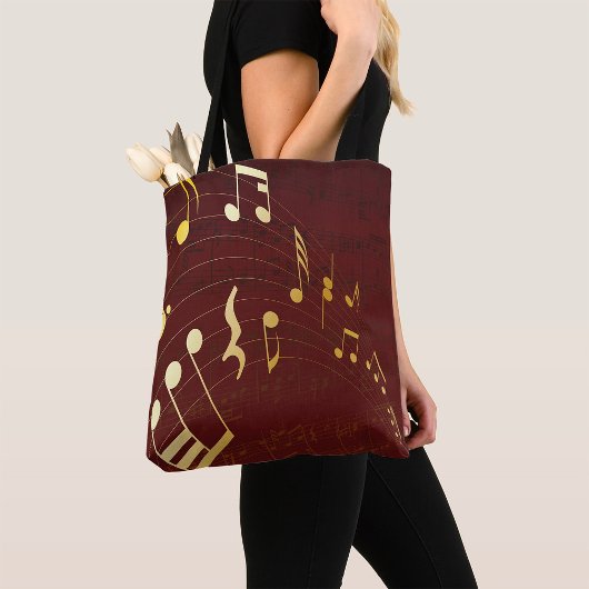 Gold Musical Notes Background Canvas tas