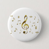 Gold Musical Notes Button (Voorkant)