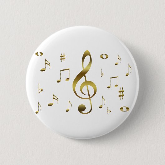 Gold Musical Notes Button (Voorkant)