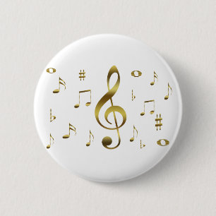 Gold Musical Notes Button
