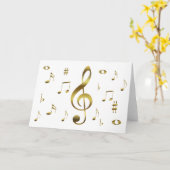 Gold Musical Notes Card Kaart (Gele Bloem)