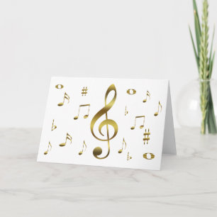 Gold Musical Notes Card Kaart