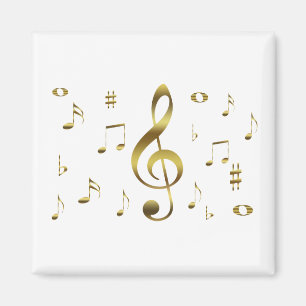 Gold Musical Notes Magnet