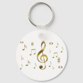 Gold Musical Notes Sleutelhanger (Voorkant)