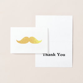 Gold Mustache Hartelijk dank Folie Kaarten