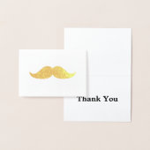 Gold Mustache Hartelijk dank Folie Kaarten (Display)