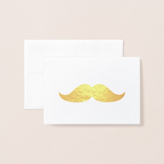 Gold Mustache Hartelijk dank Folie Kaarten (Voorkant met envelop)