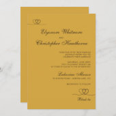 Gold Mustard Elegant Chic Calligraphy Wedding Kaart (Voorkant / Achterkant)