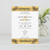Gold-muzieknote bruiloft kaart (Staand voorkant)