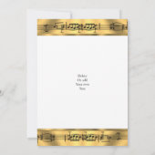 Gold-muzieknote bruiloft kaart (Achterkant)