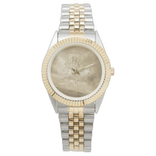 Gold Muzieknoten Abstract tweetonenhandel Horloge