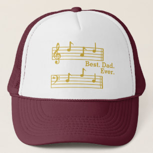 GOLD MUZIEKNOTEN BESTE DAG OOIT TREBLE BASIS CLEF TRUCKER PET