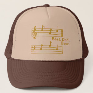 GOLD MUZIEKNOTEN BESTE DAG OOIT TREBLE BASIS CLEF TRUCKER PET