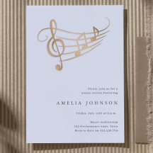 Gold Muzieknoten Classy Minimal Concert Invitation
