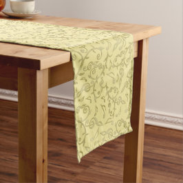 Gold Muzieknoten Floral Pattern Table Runner Lange Tafelloper