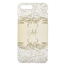 Gold Muzieknoten Monogram iPhone 7 Hoesje