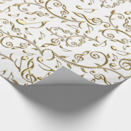 Gold-Muzieknoten op aangepast kleurenpapier Cadeaupapier