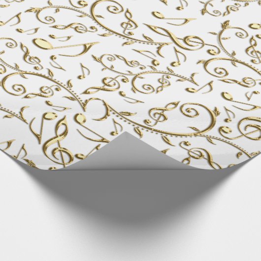 Gold-Muzieknoten op aangepast kleurenpapier Cadeaupapier (Hoek)