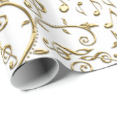 Gold-Muzieknoten op aangepast kleurenpapier Cadeaupapier (Rol Hoek)