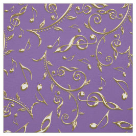 Gold-Muzieknoten op Paarse of elke kleurverbinding Stof