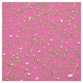 Gold-Muzieknoten op uw aangepaste kleurverbinding Stof