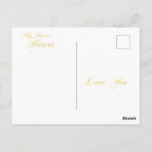 Gold My Sweet Heart Zwarte Valentijn Briefkaart (Achterkant)