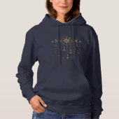 Gold Mystic Geometric Cosmic Tarot Sun & Moon Hoodie (Voorkant)