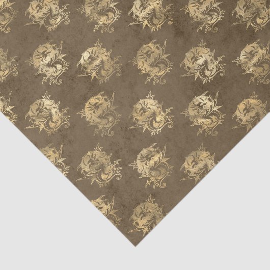 Gold Mythical Dragon Tissuepapier (Detail)