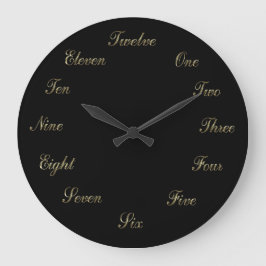 Gold n Black Clock Ronde Klok