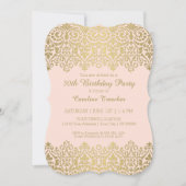 Gold n Blush  Lace Elegant 30th Birthday Kaart (Voorkant)