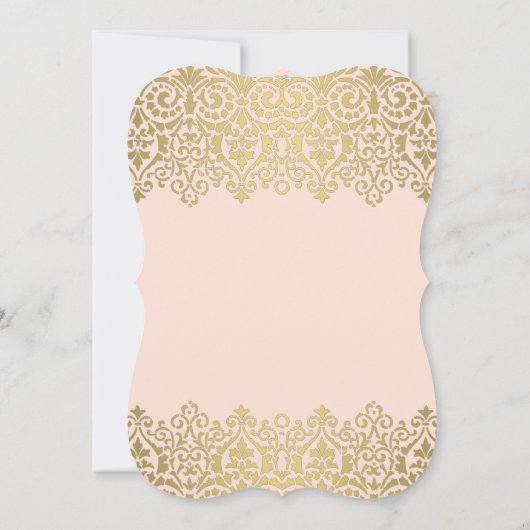 Gold n Blush  Lace Elegant 30th Birthday Kaart (Achterkant)