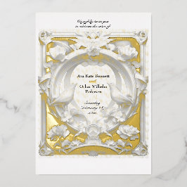 Gold 'n Fauna Motief Atelier bruiloft Folie Uitnodiging