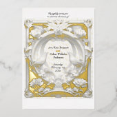 Gold 'n Fauna Motief Atelier bruiloft Folie Uitnodiging (Voorkant)