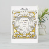 Gold 'n Fauna Motief Atelier bruiloft Folie Uitnodiging (Staand Voorkant)