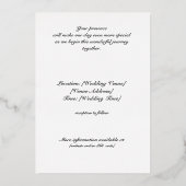 Gold 'n Fauna Motief Atelier bruiloft Folie Uitnodiging (Achterkant)