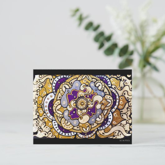 Gold N Lavender Briefkaart (Staand voorkant)