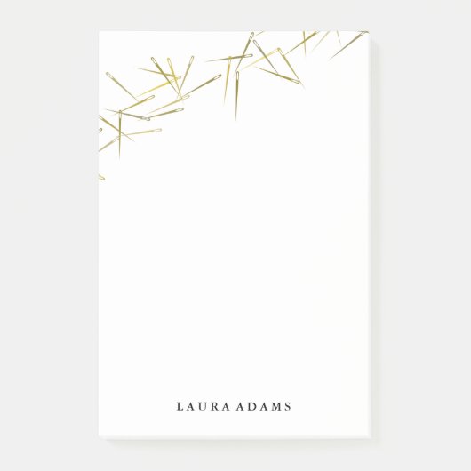 Gold naalden Aangepaste naam Post-it® Notes (Voorkant)