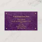 Gold-naamplaat paars lederachtig, welverdiende adv visitekaartje (Achterkant)