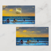 Gold-naamplaat, Sunset Surfing, Wealth Advisor Visitekaartje (Voorkant / Achterkant)