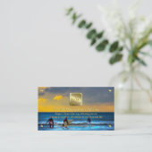 Gold-naamplaat, Sunset Surfing, Wealth Advisor Visitekaartje (Staand voorkant)