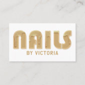 Gold Nails Glitter Drift Typografie Nail Tech Visitekaartje (Voorkant)